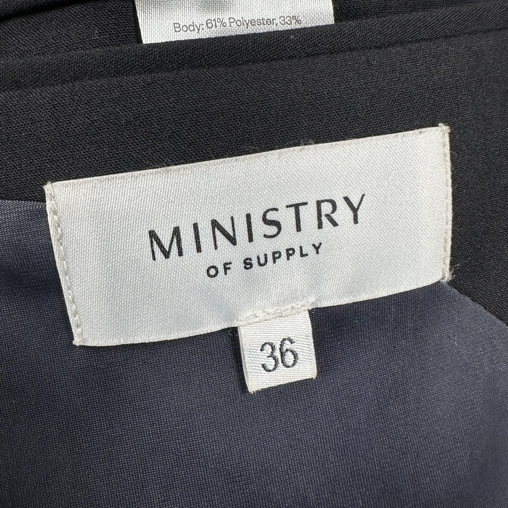 Ministry Of Supply Blazer Mens 36 (Fits 34) Black Stretch Two Button Suit Jacket - Picture 5 of 16